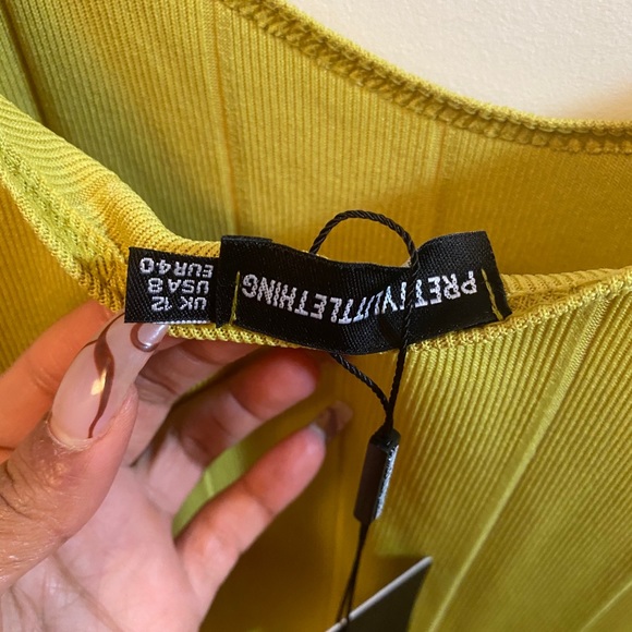 Olive Green Ribbed Midi Dress - Picture 2 of 4